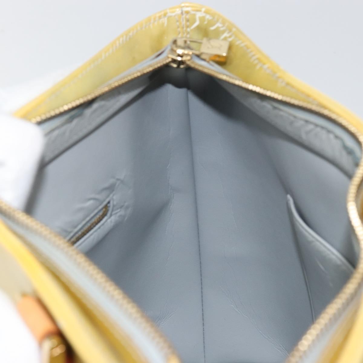 LOUIS VUITTON Monogram Vernis Houston Hand Bag Beige M91004 LV Auth gh1308