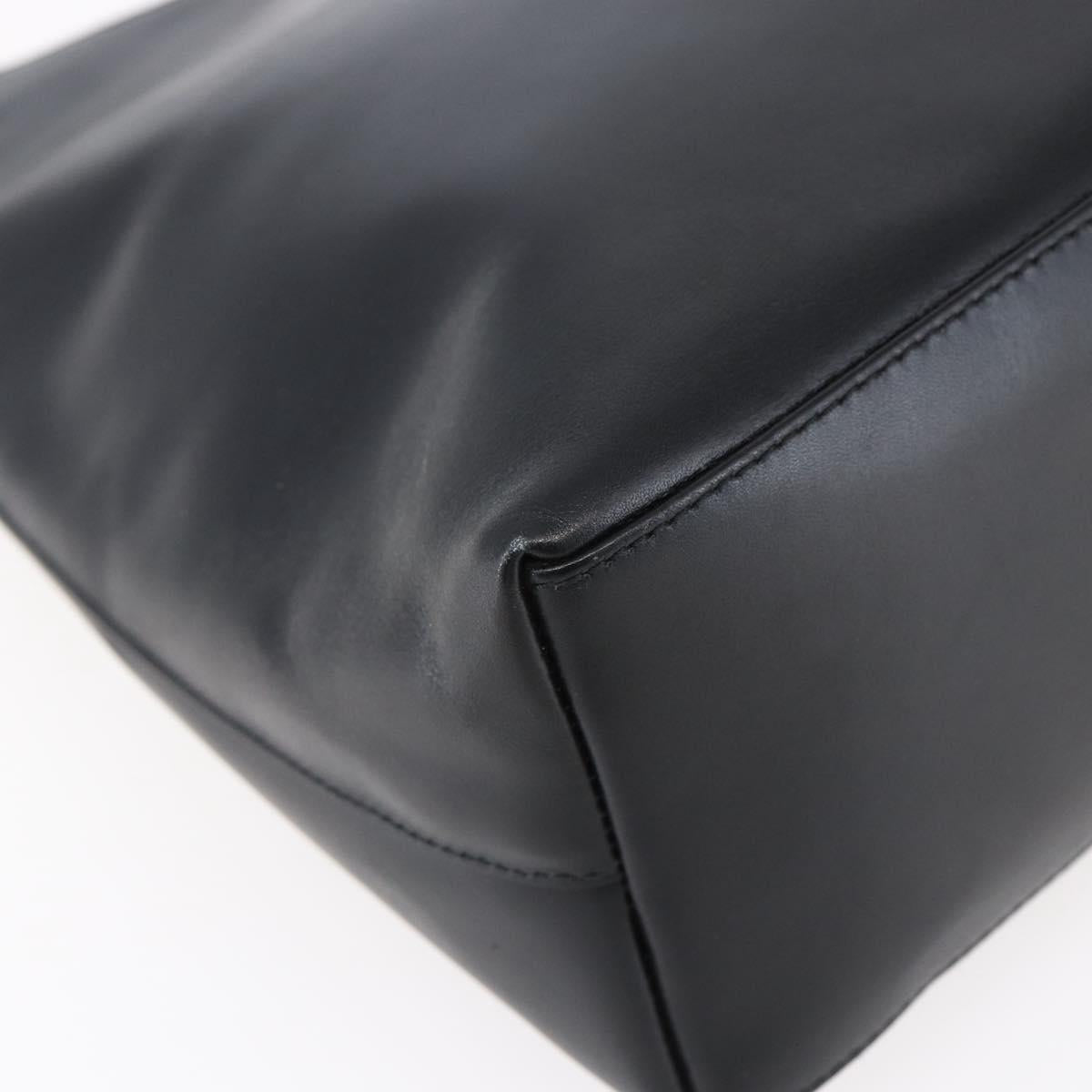 GUCCI Bamboo Shoulder Bag Leather Black Gold 001 3007 Auth gh1309