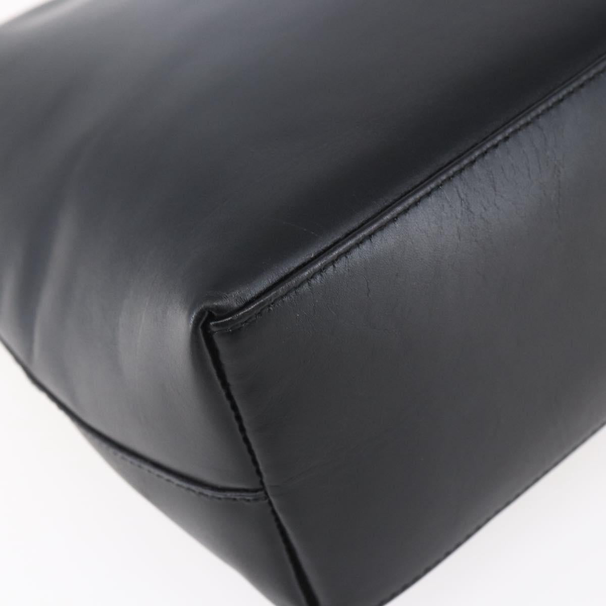 GUCCI Bamboo Shoulder Bag Leather Black Gold 001 3007 Auth gh1309