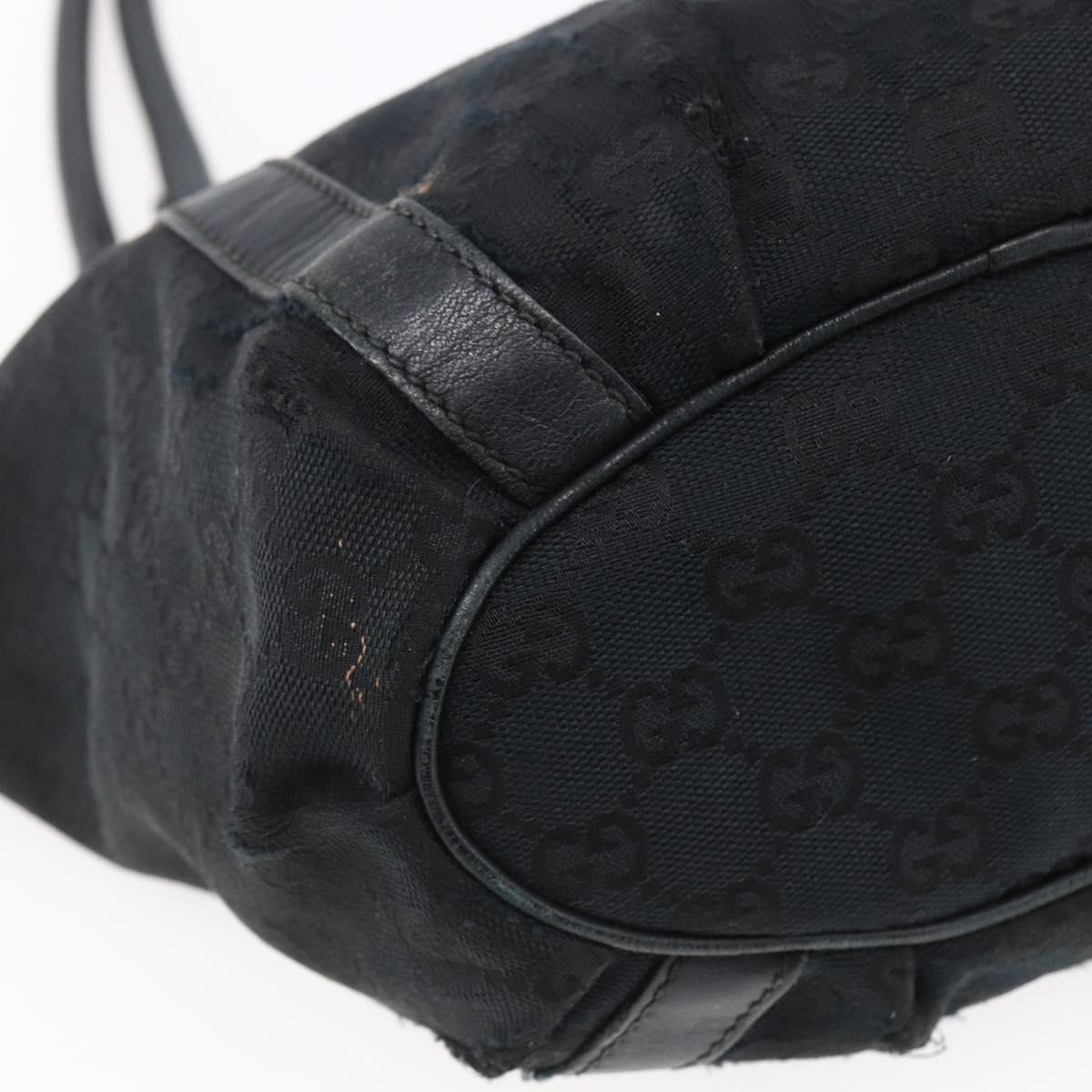 GUCCI GG Canvas Abbey Tote Bag Black Gold 211983 Auth gh1315