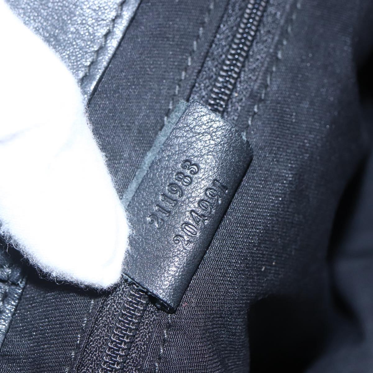 GUCCI GG Canvas Abbey Tote Bag Black Gold 211983 Auth gh1315