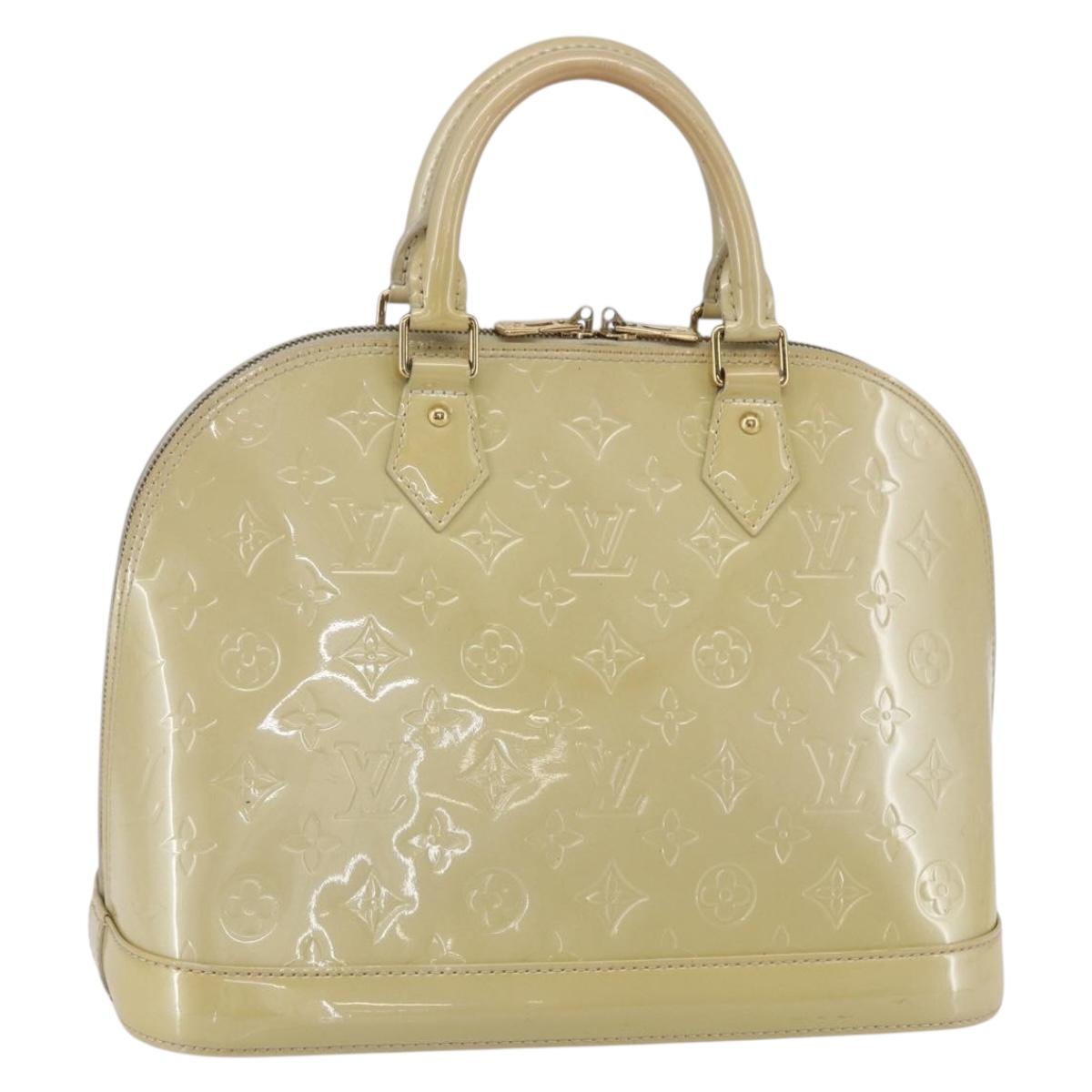 LOUIS VUITTON Monogram Vernis Alma PM Hand Bag Broncorail M91445 LV Auth gh1316