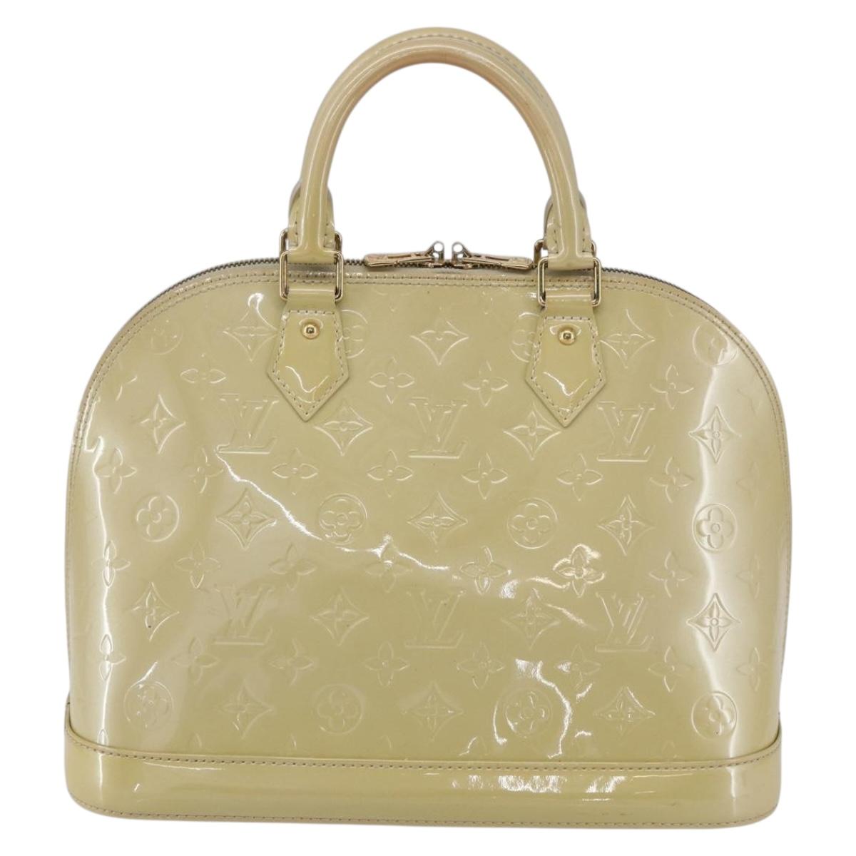 LOUIS VUITTON Monogram Vernis Alma PM Hand Bag Broncorail M91445 LV Auth gh1316