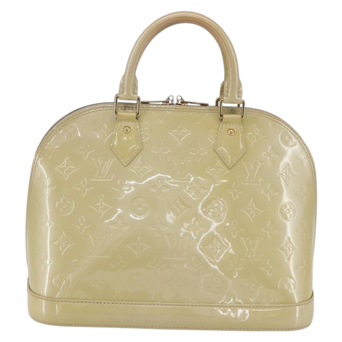 LOUIS VUITTON Monogram Vernis Alma PM Hand Bag Broncorail M91445 LV Auth gh1316