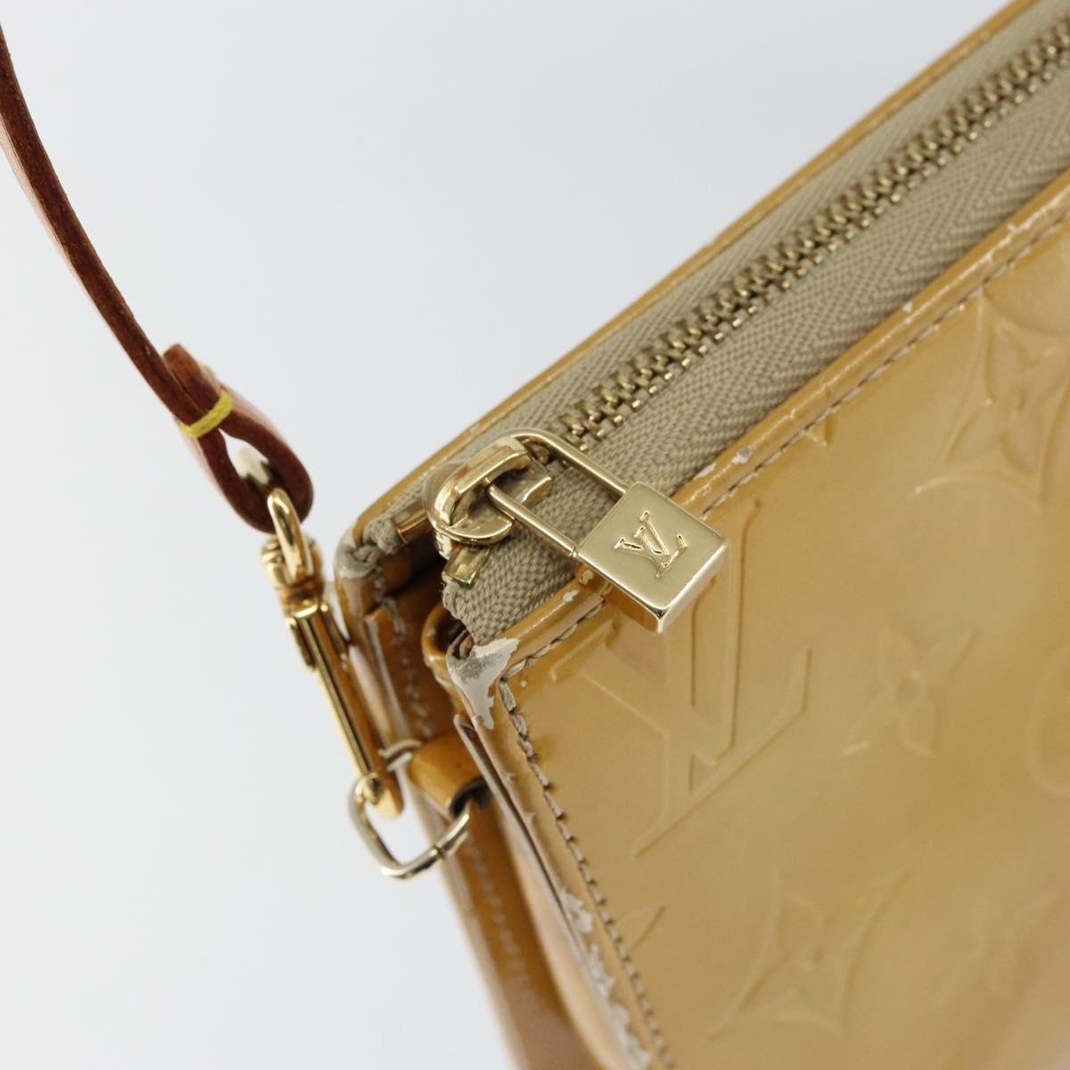 LOUIS VUITTON Monogram Vernis Lexington Pouch Beige M91010 LV Auth gh1322