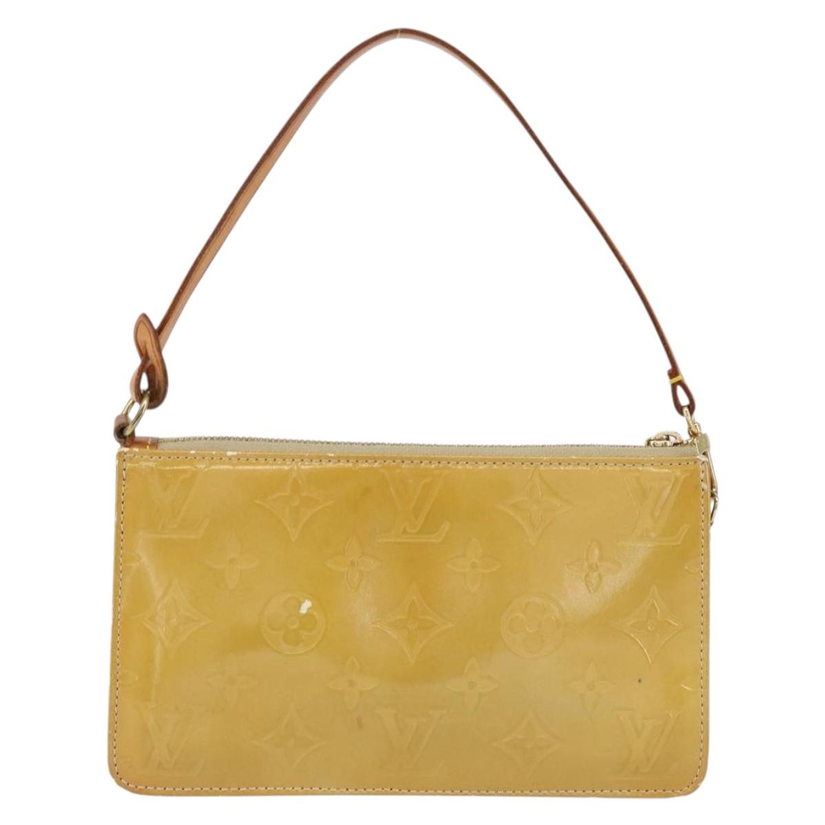 LOUIS VUITTON Monogram Vernis Lexington Pouch Beige M91010 LV Auth gh1322