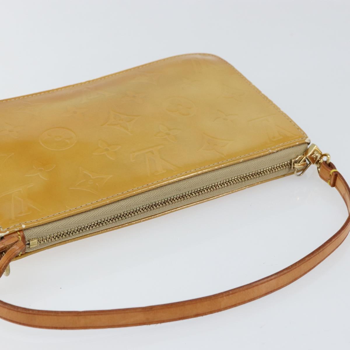 LOUIS VUITTON Monogram Vernis Lexington Pouch Beige M91010 LV Auth gh1322