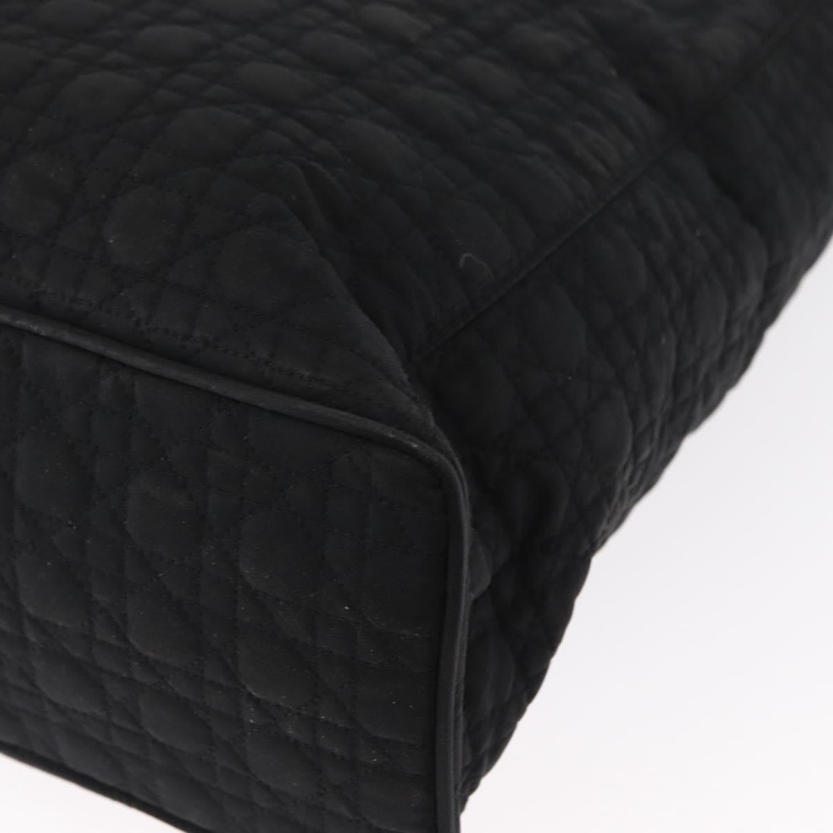 Christian Dior Canage Tote Bag Nylon Black Gold Auth gh1325