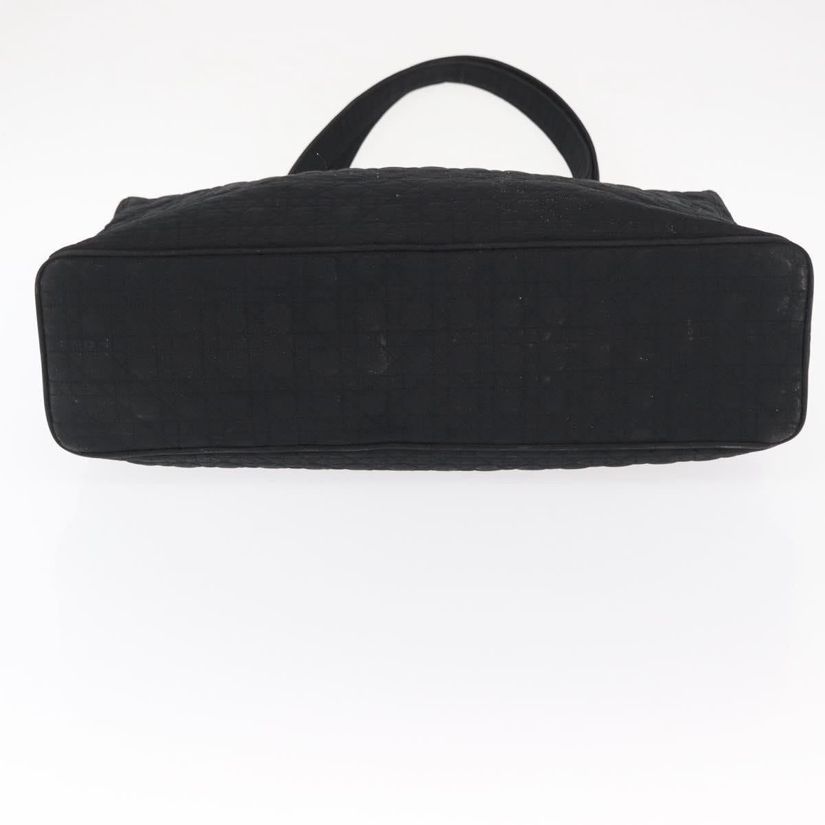 Christian Dior Canage Tote Bag Nylon Black Gold Auth gh1325