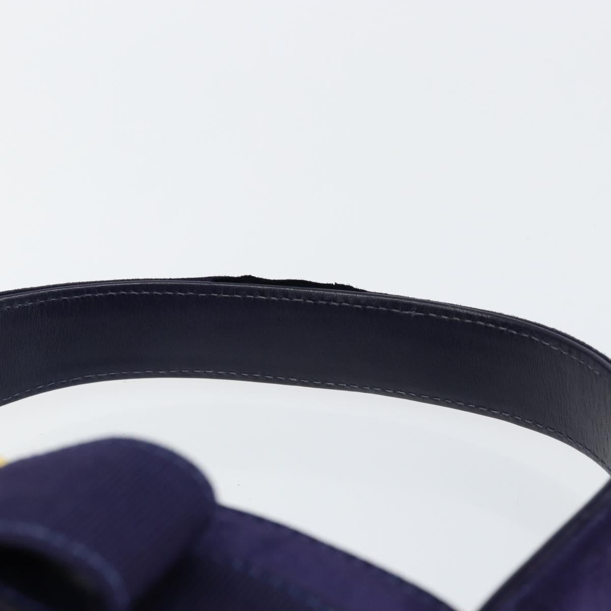 Salvatore Ferragamo Vala Hand Bag Suede Purple Gold Auth gh1326