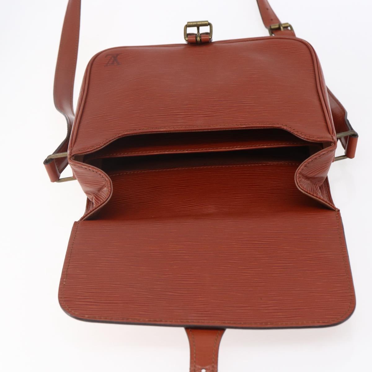 LOUIS VUITTON Epi Cartouchiere MM Shoulder Bag Brown M52243 LV Auth gh1330