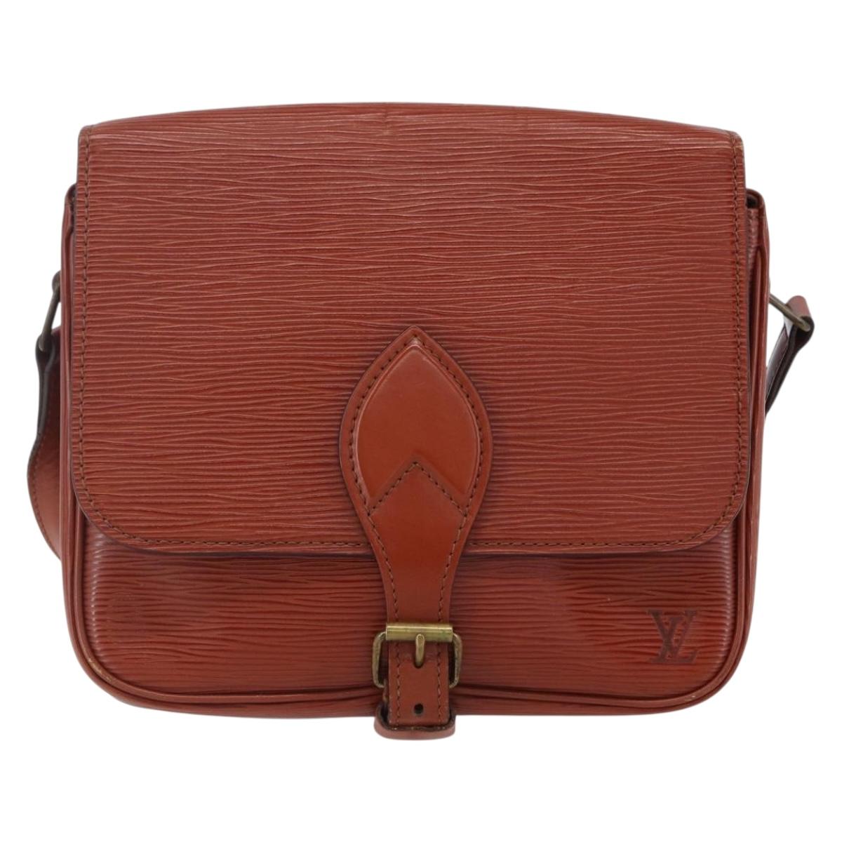 LOUIS VUITTON Epi Cartouchiere MM Shoulder Bag Brown M52243 LV Auth gh1330