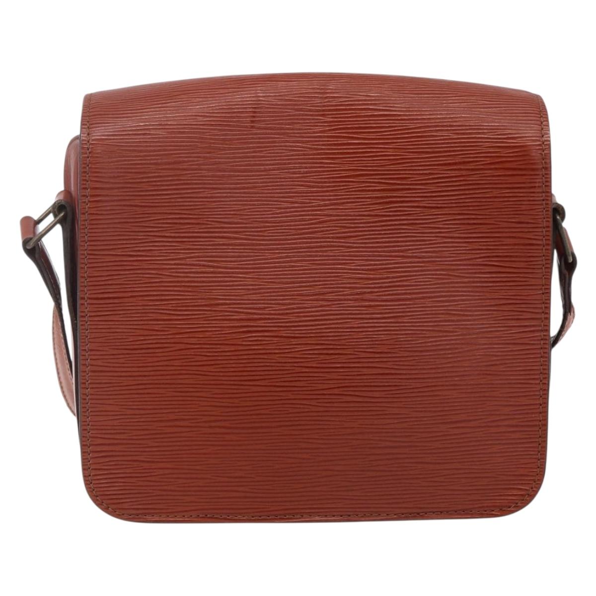 LOUIS VUITTON Epi Cartouchiere MM Shoulder Bag Brown M52243 LV Auth gh1330