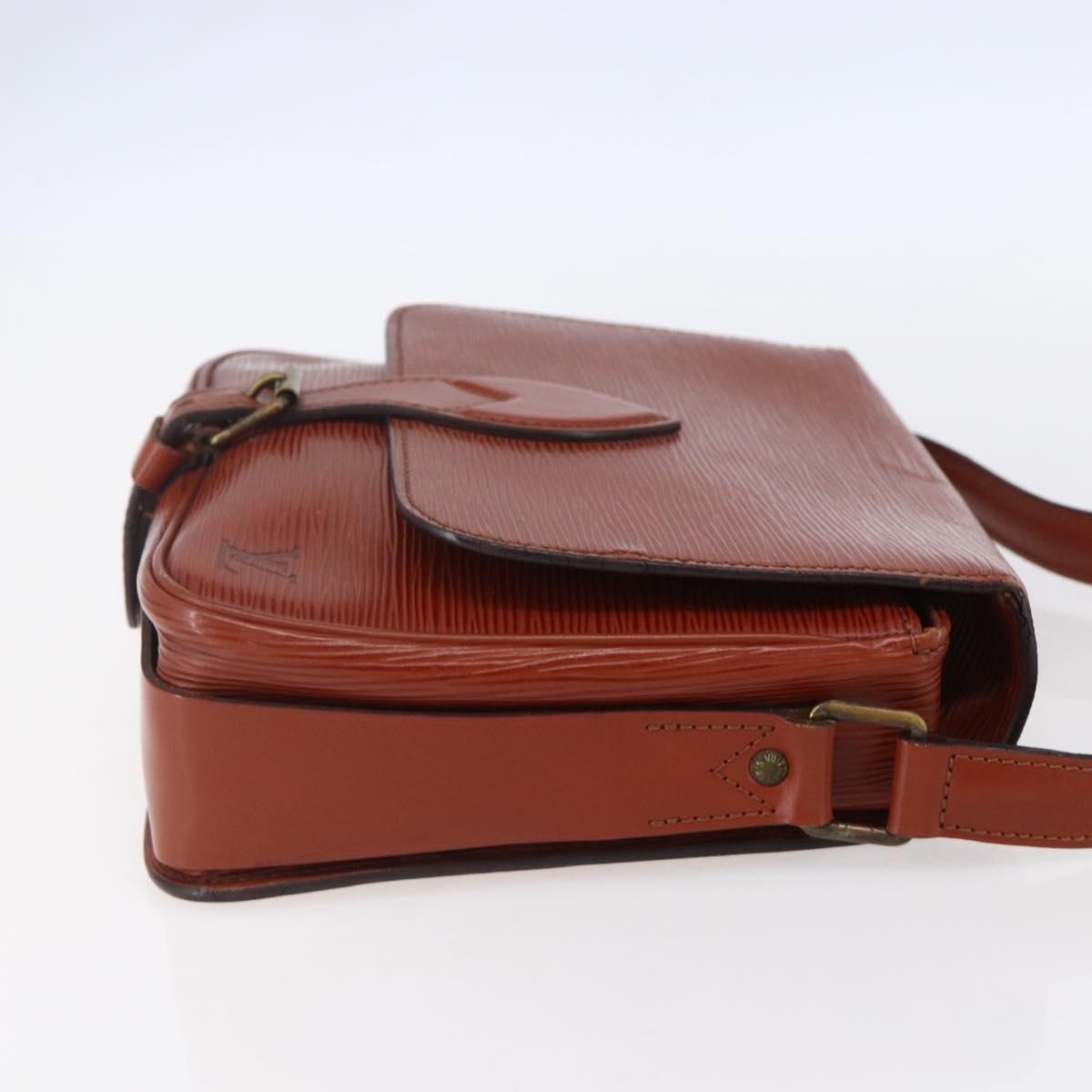 LOUIS VUITTON Epi Cartouchiere MM Shoulder Bag Brown M52243 LV Auth gh1330