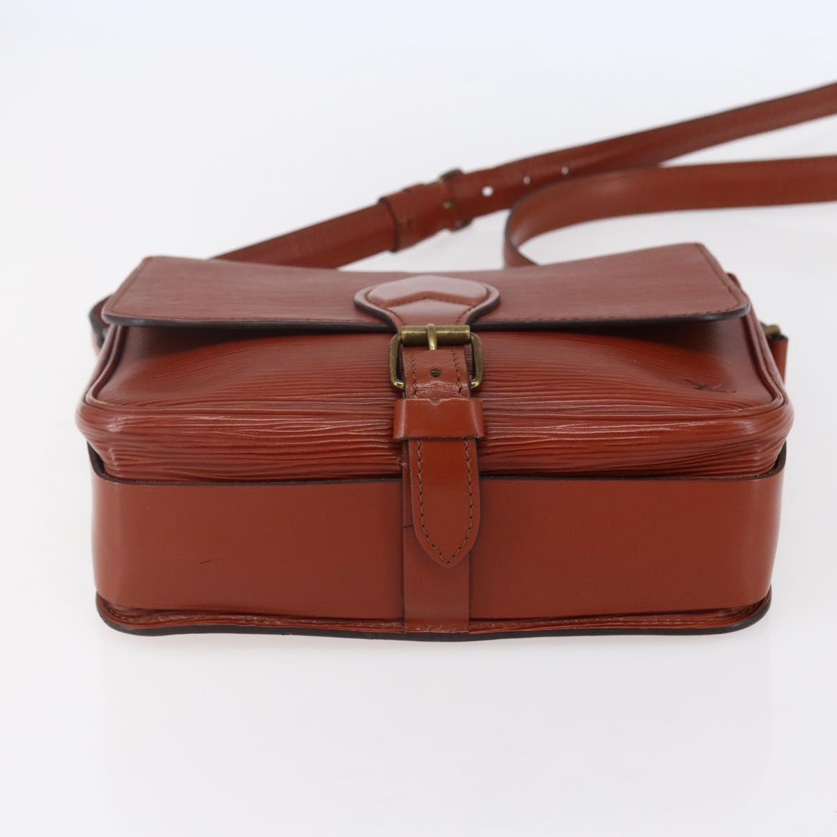 LOUIS VUITTON Epi Cartouchiere MM Shoulder Bag Brown M52243 LV Auth gh1330