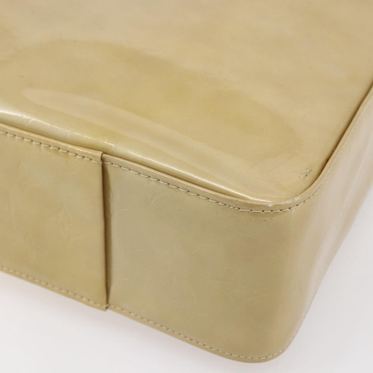 LOUIS VUITTON Monogram Vernis Columbus Tote Bag Beige M91023 LV Auth gh1334