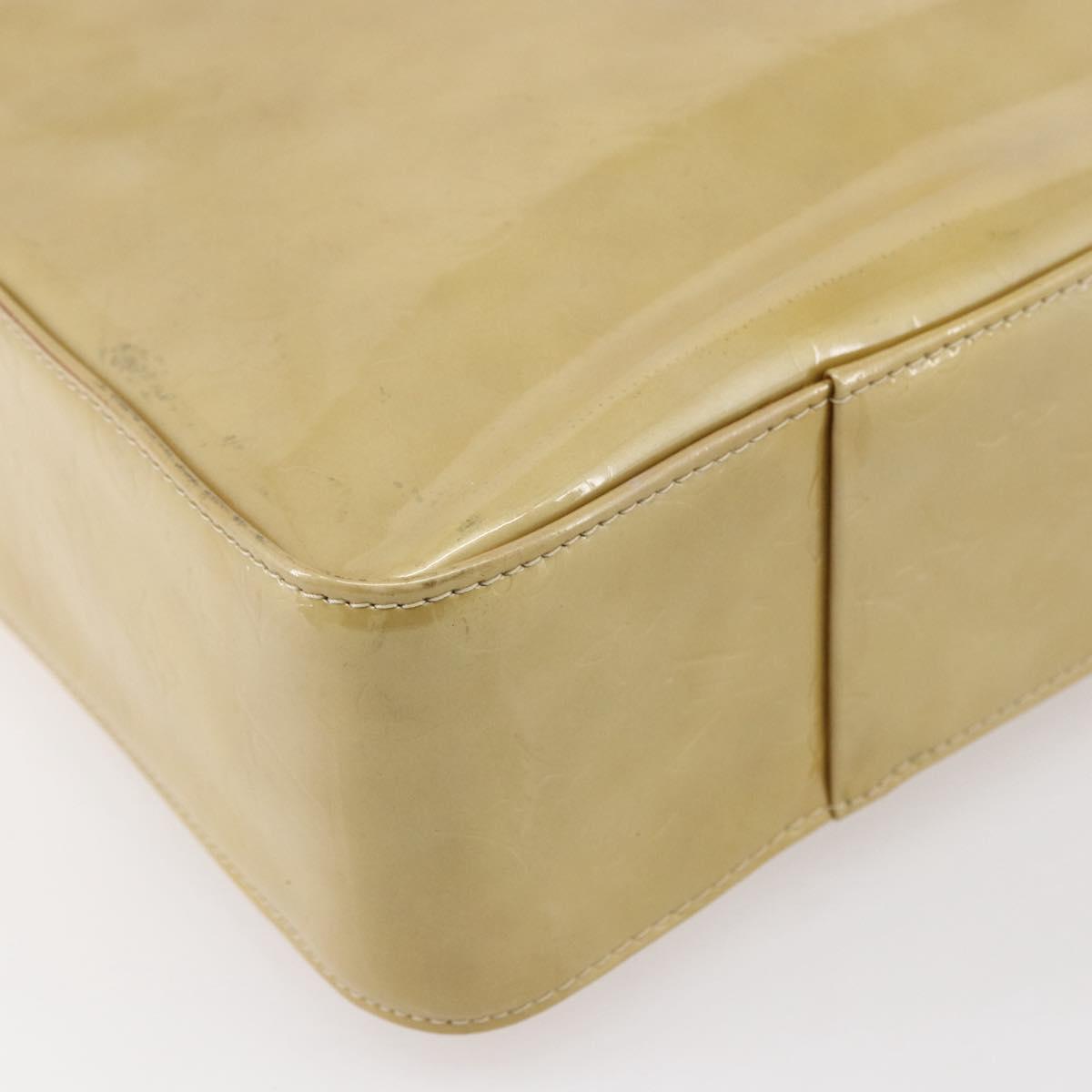 LOUIS VUITTON Monogram Vernis Columbus Tote Bag Beige M91023 LV Auth gh1334