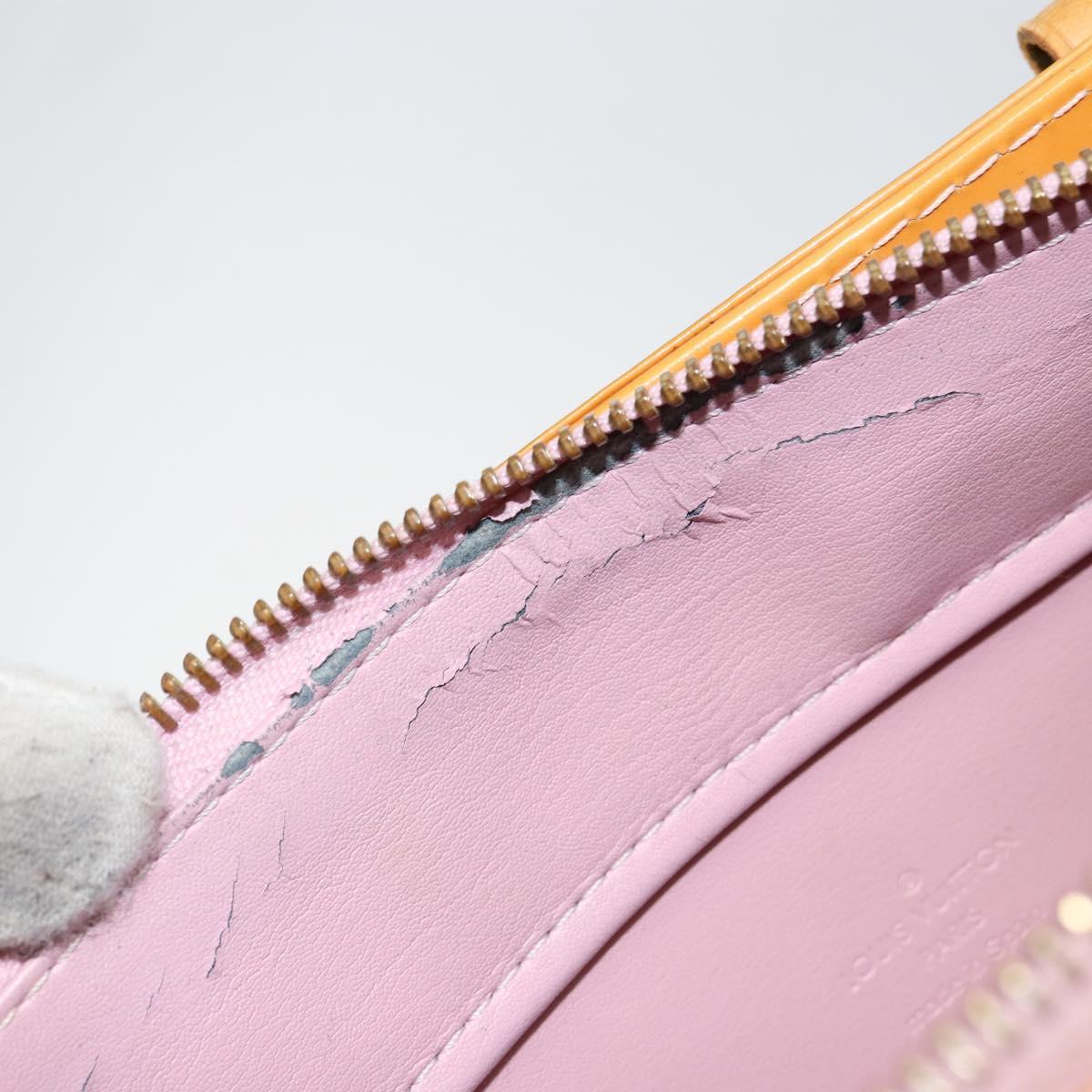 LOUIS VUITTON Monogram Vernis Columbus Bag Marshmallow Pink M91032 Auth gh1335