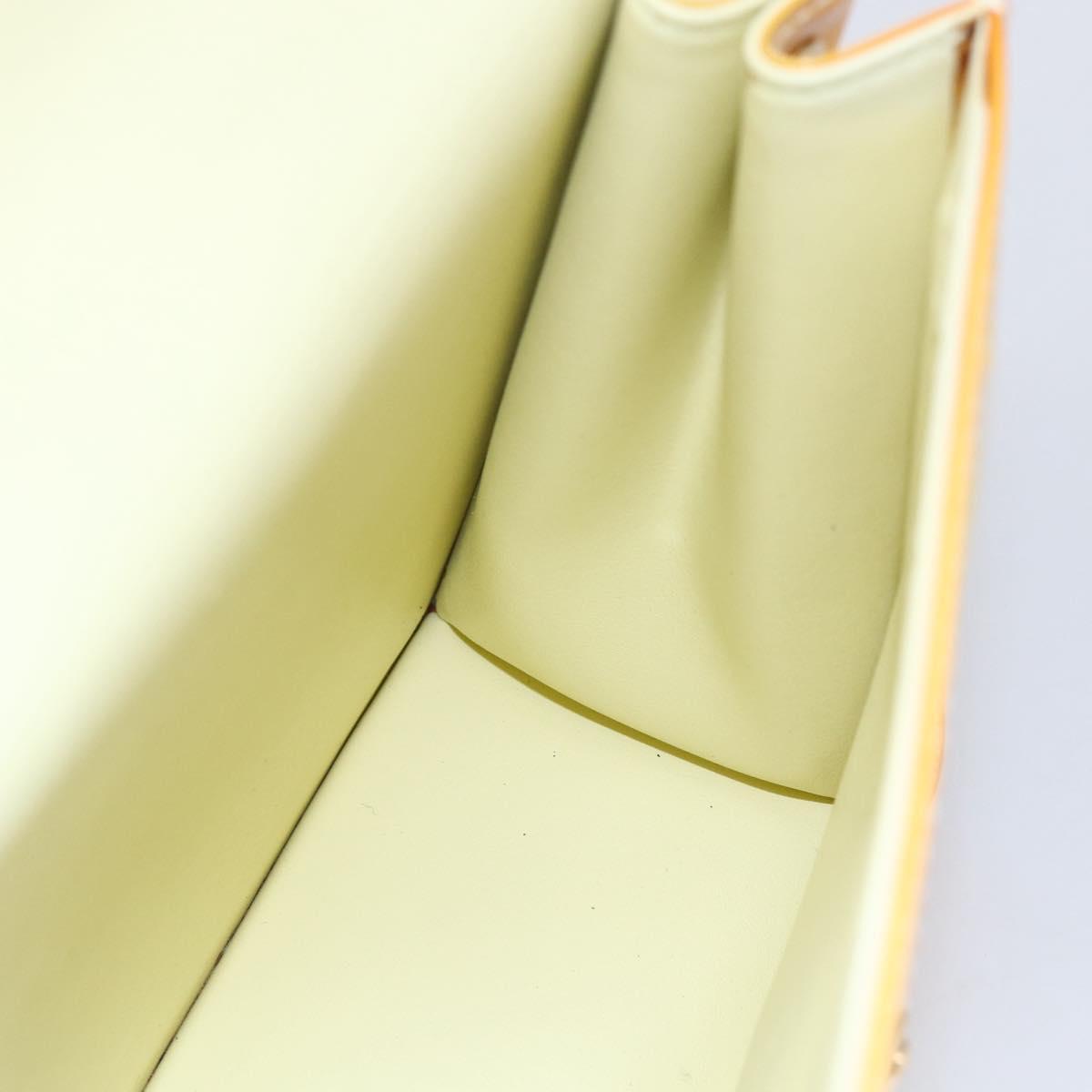 LOUIS VUITTON Monogram Vernis Spring Street Bag Lime Yellow M91068 Auth gh1336