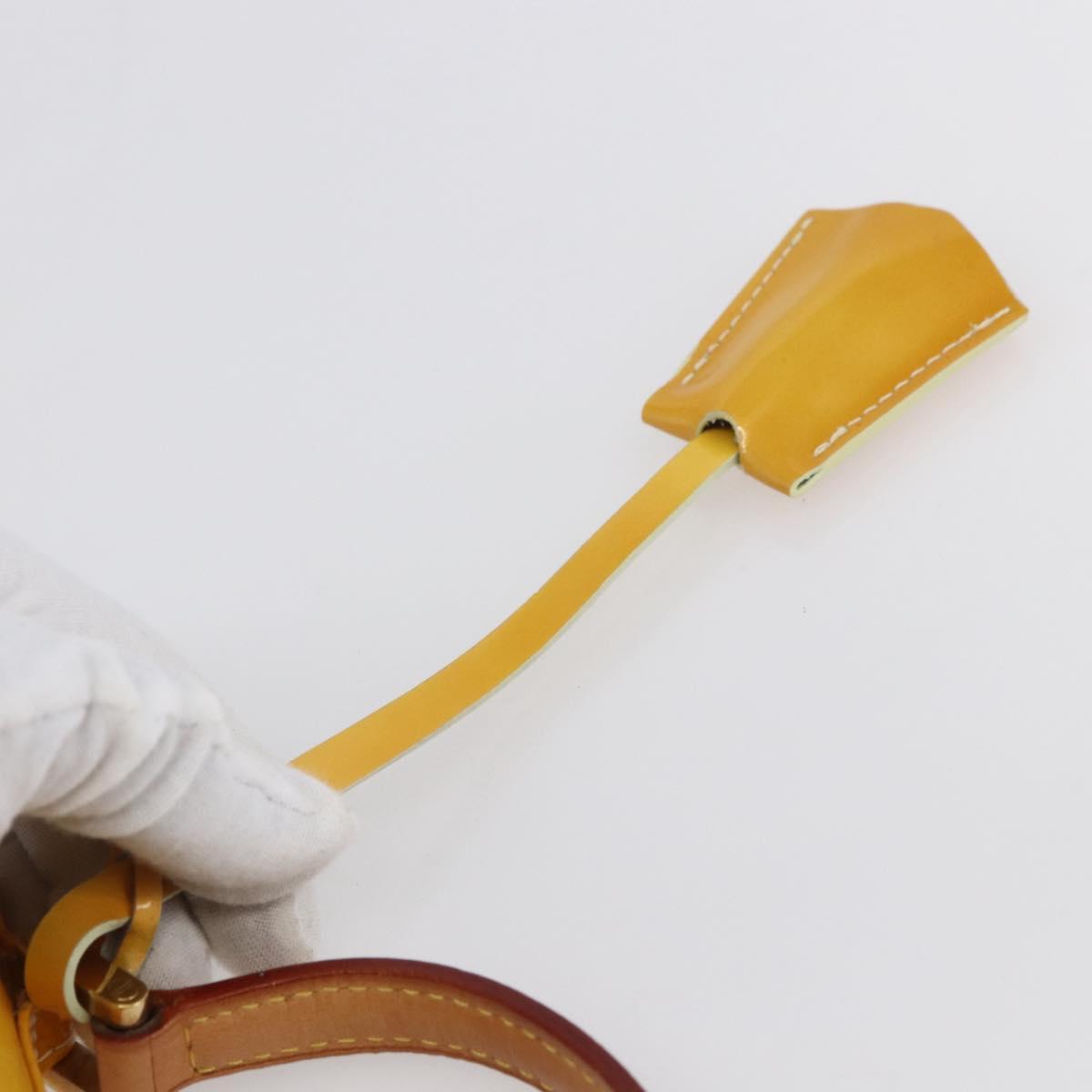 LOUIS VUITTON Monogram Vernis Spring Street Bag Lime Yellow M91068 Auth gh1336