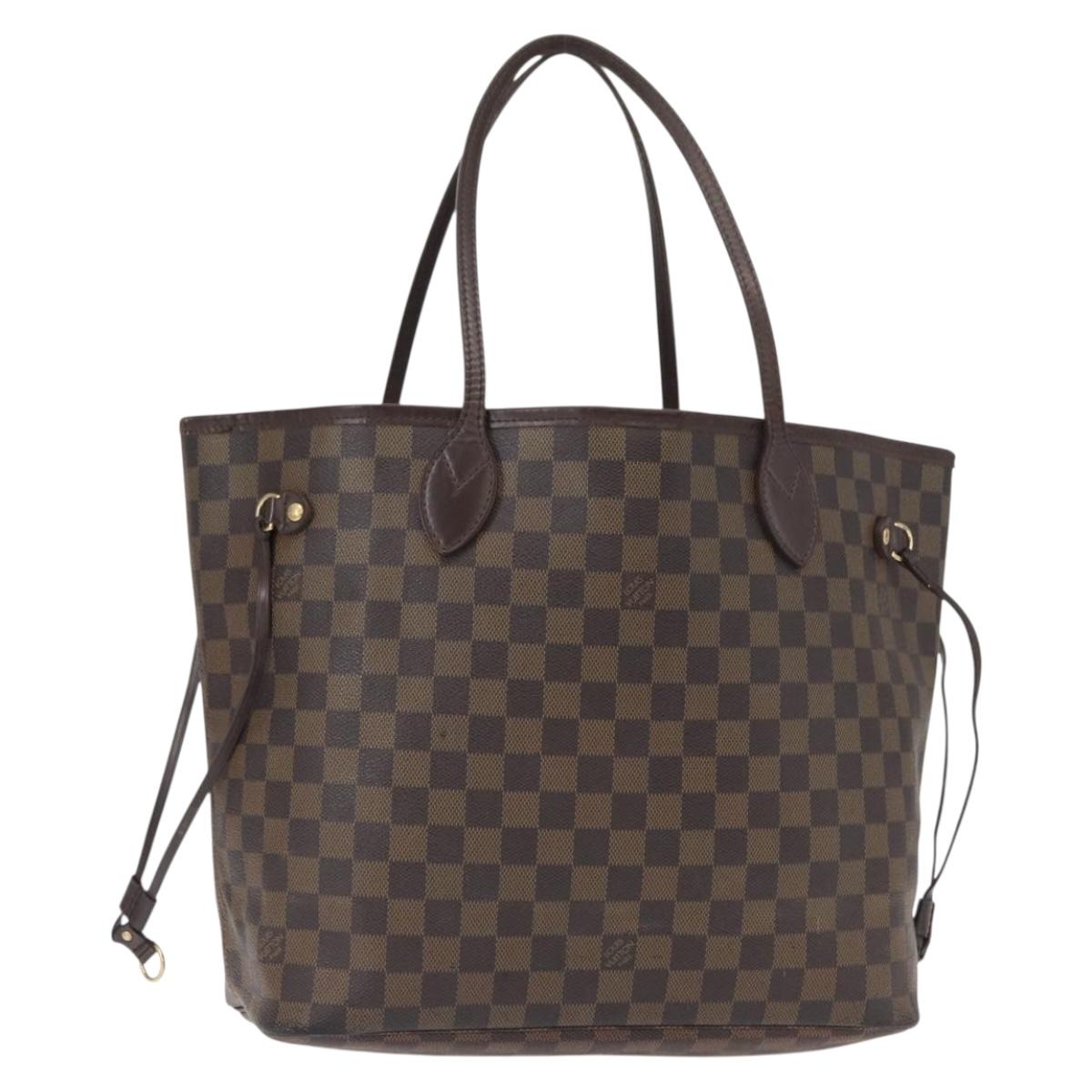 LOUIS VUITTON Damier Ebene Neverfull MM Tote Bag N51105 LV Auth gh1338