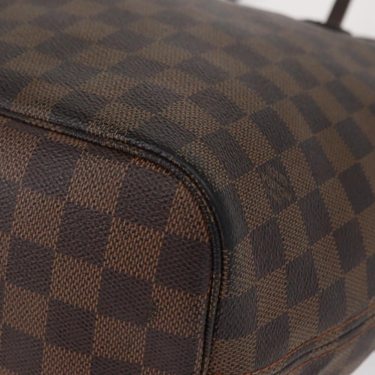 LOUIS VUITTON Damier Ebene Neverfull MM Tote Bag N51105 LV Auth gh1338