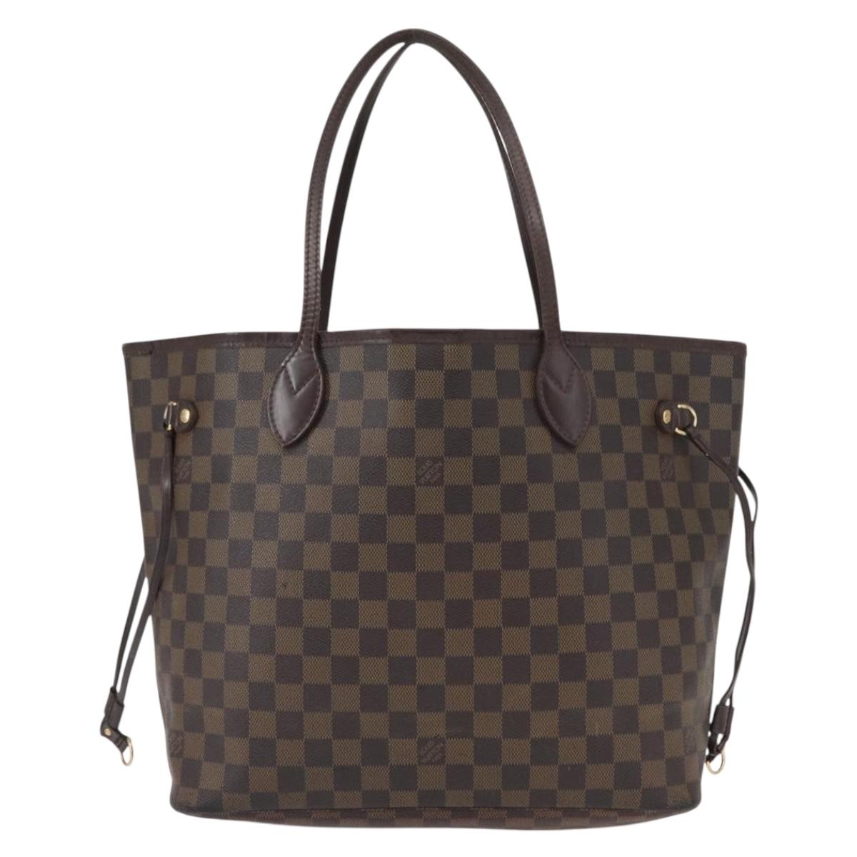 LOUIS VUITTON Damier Ebene Neverfull MM Tote Bag N51105 LV Auth gh1338