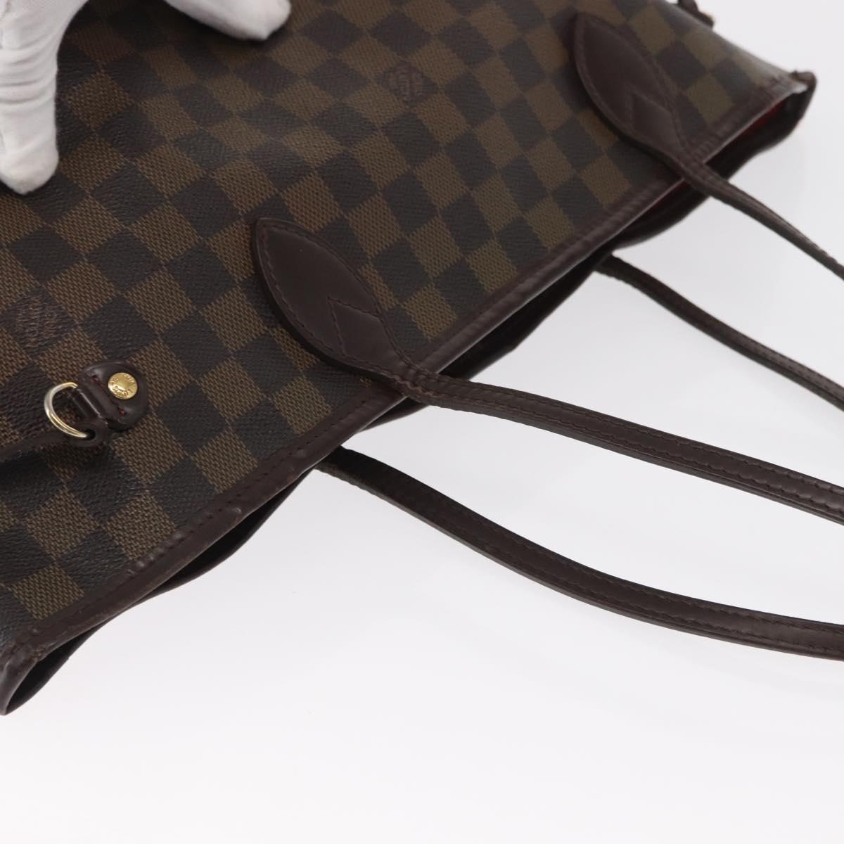 LOUIS VUITTON Damier Ebene Neverfull MM Tote Bag N51105 LV Auth gh1338