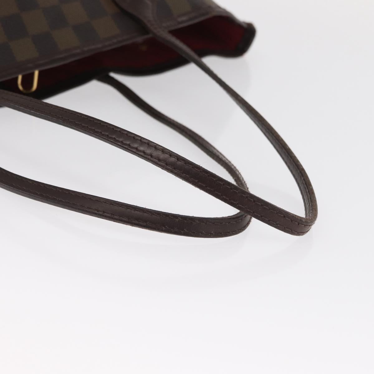 LOUIS VUITTON Damier Ebene Neverfull MM Tote Bag N51105 LV Auth gh1338