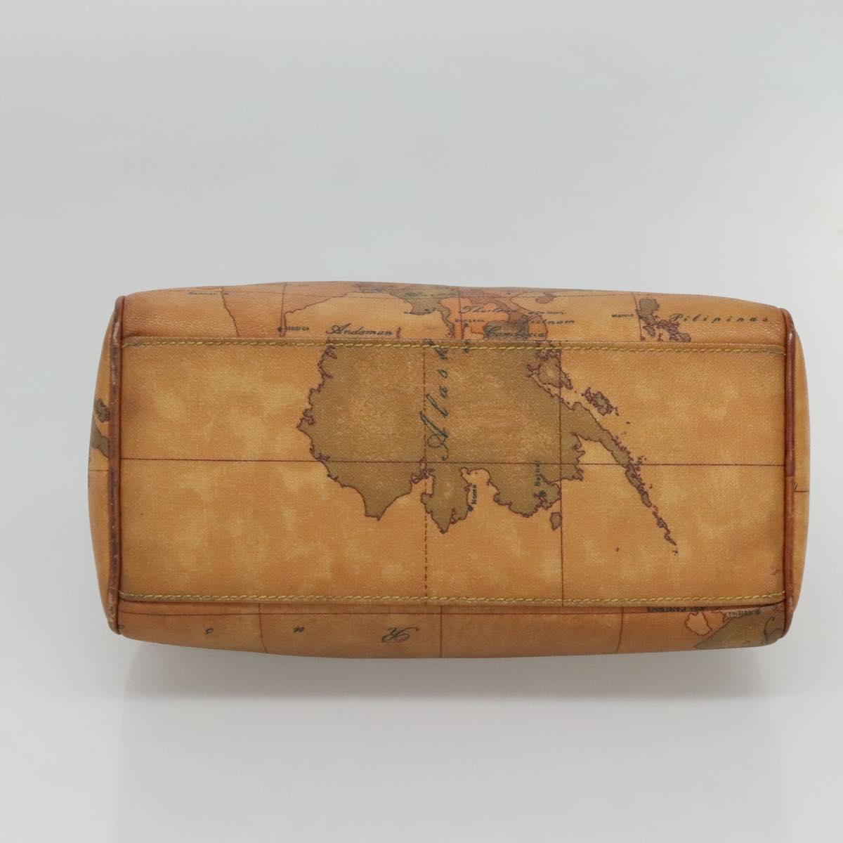 PRIMA CLASSE Hand Bag Leather PVC Brown Gold Auth gh134