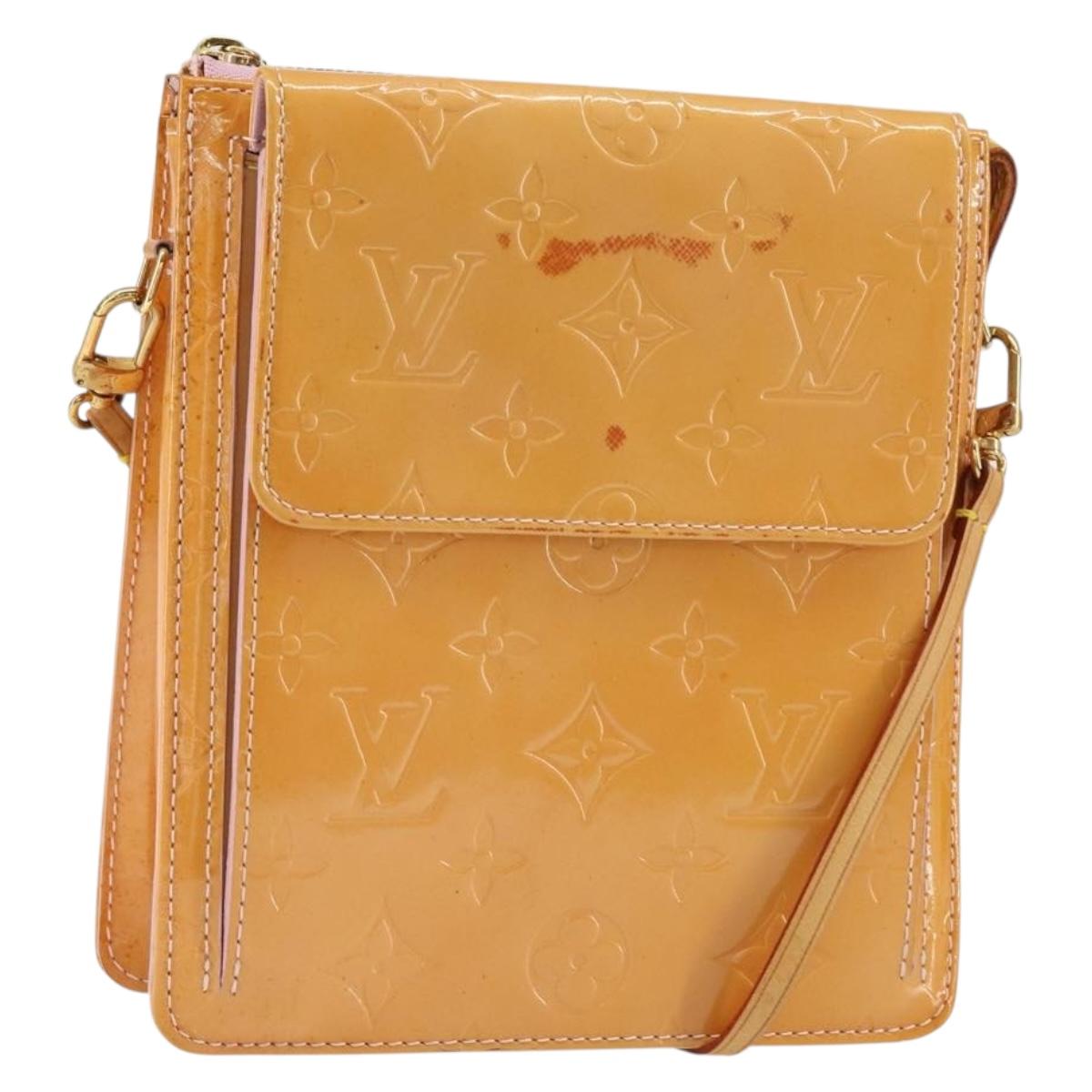 LOUIS VUITTON Monogram Vernis Motto Pouch Marshmallow Pink M91312 LV Auth gh1342