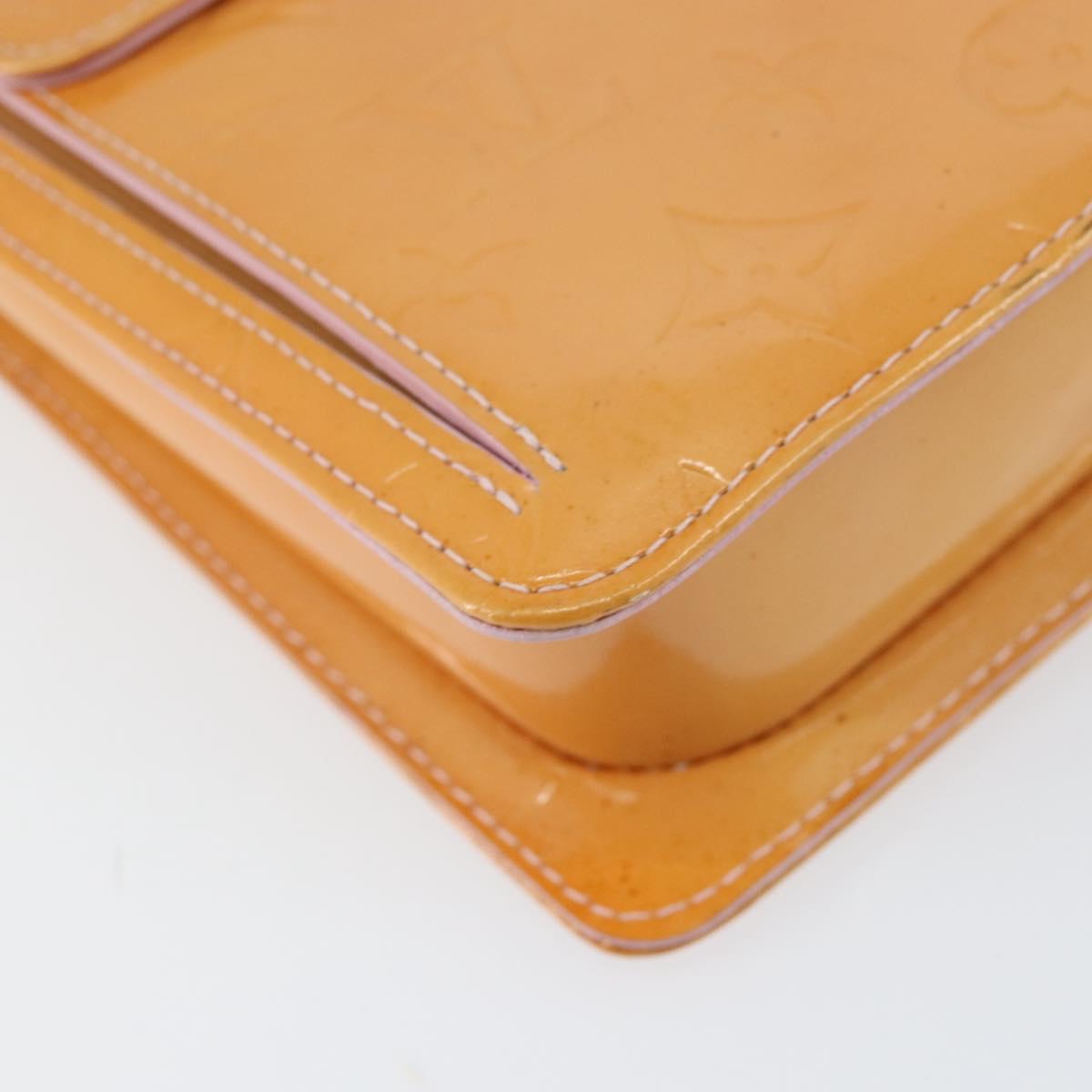 LOUIS VUITTON Monogram Vernis Motto Pouch Marshmallow Pink M91312 LV Auth gh1342