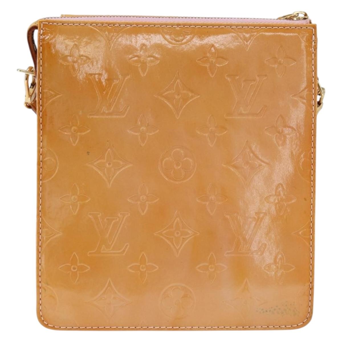 LOUIS VUITTON Monogram Vernis Motto Pouch Marshmallow Pink M91312 LV Auth gh1342