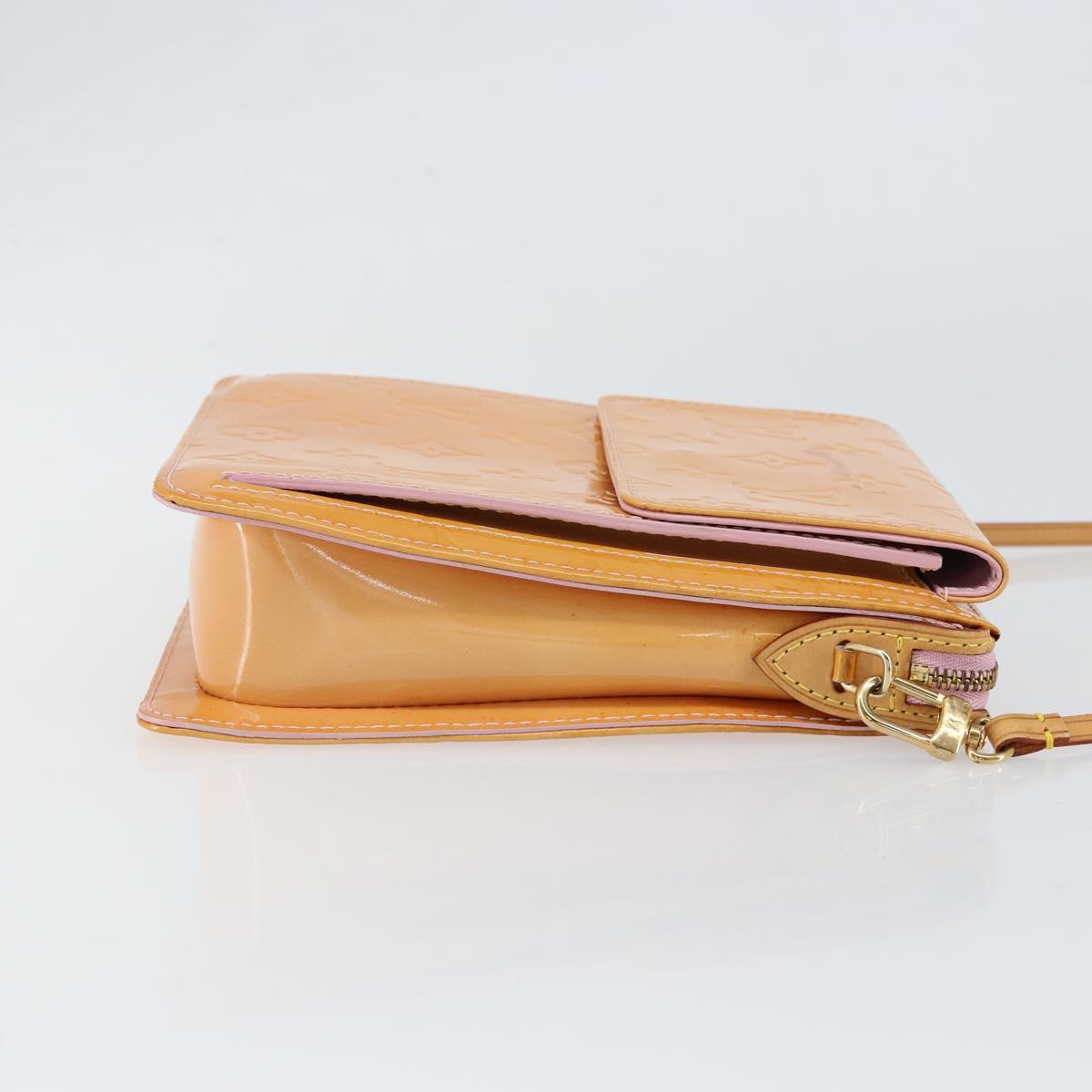 LOUIS VUITTON Monogram Vernis Motto Pouch Marshmallow Pink M91312 LV Auth gh1342