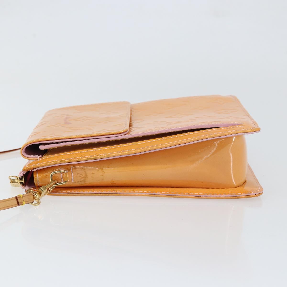 LOUIS VUITTON Monogram Vernis Motto Pouch Marshmallow Pink M91312 LV Auth gh1342