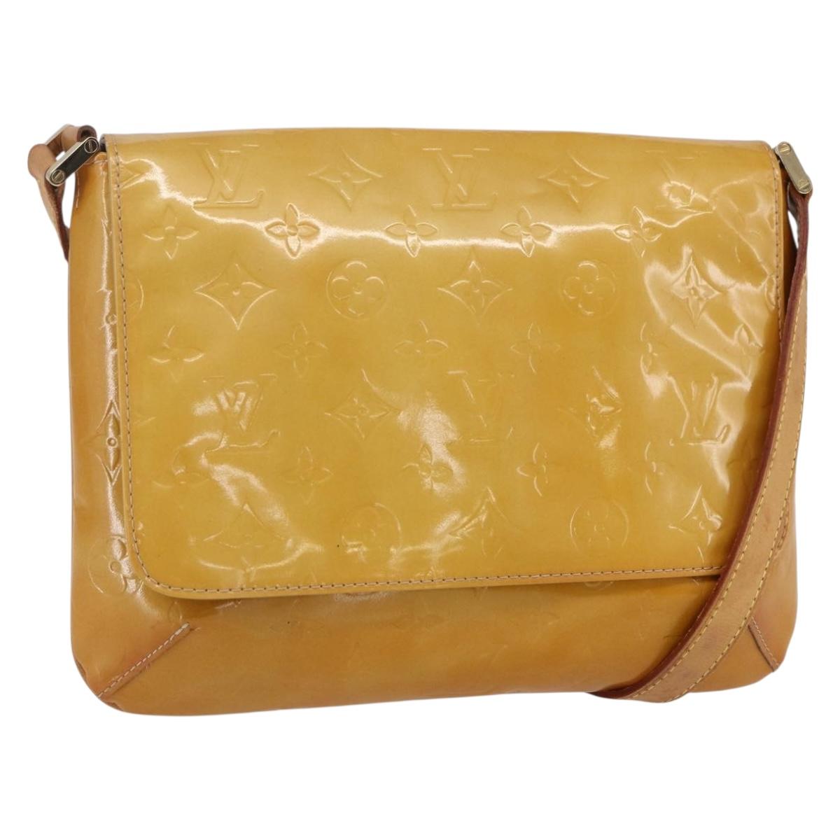 LOUIS VUITTON Monogram Vernis Thompson Street Bag Beige M91301 LV Auth gh1343