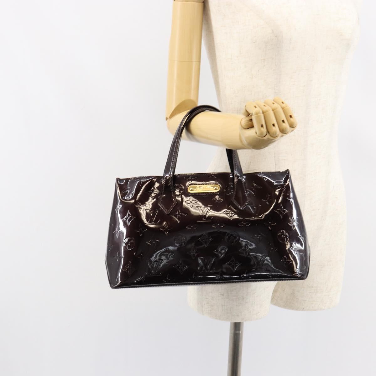 LOUIS VUITTON Monogram Vernis Wilshire PM Hand Bag Amarante M93641 Auth gh1345