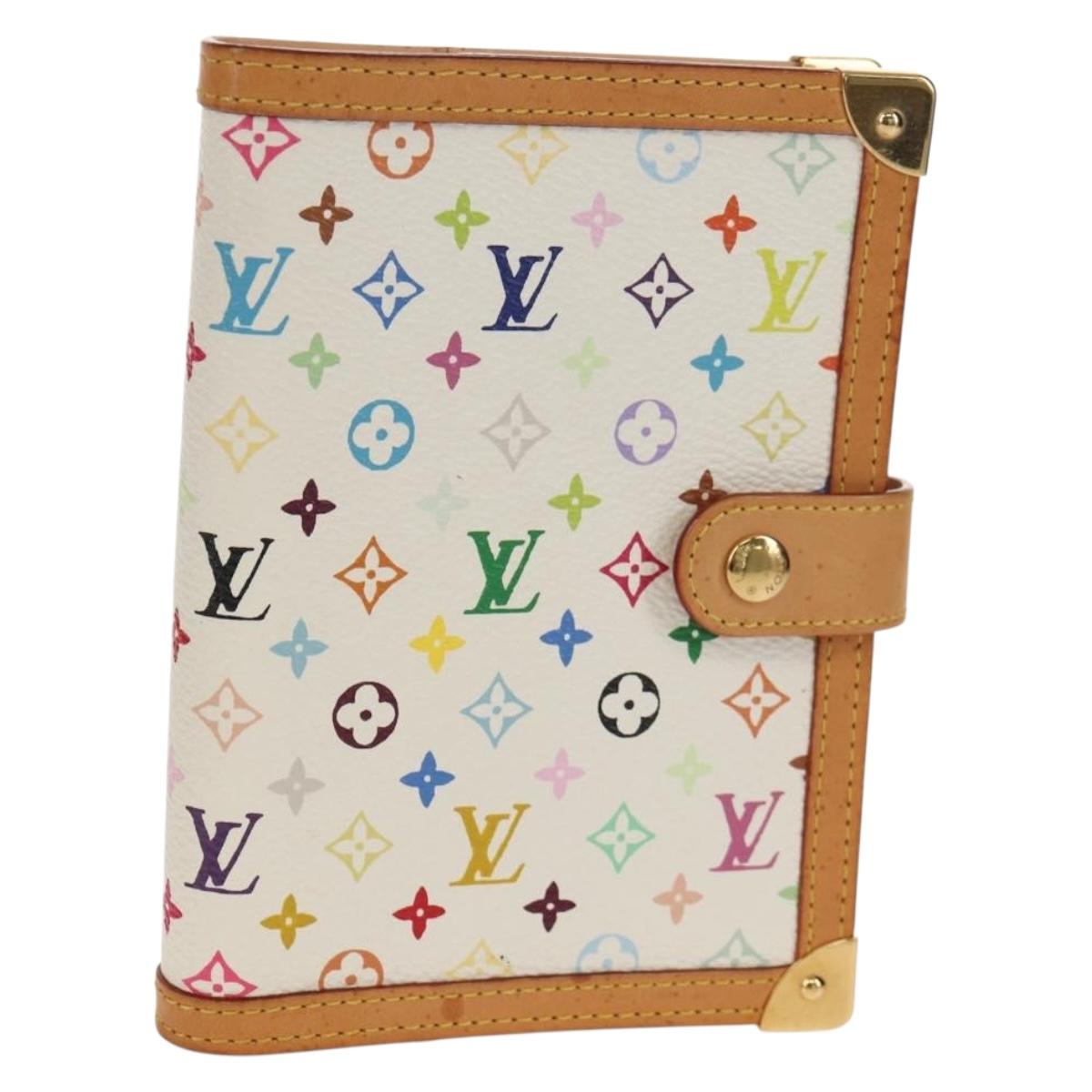 LOUIS VUITTON Multicolor Agenda PM Day Planner Cover White R21074 Auth gh1347V