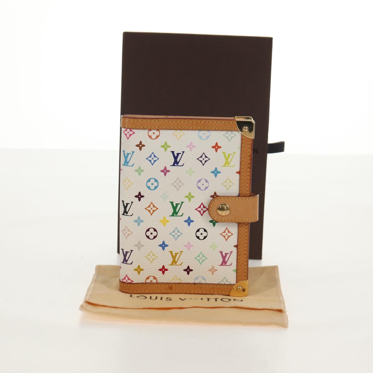 LOUIS VUITTON Multicolor Agenda PM Day Planner Cover White R21074 Auth gh1347V