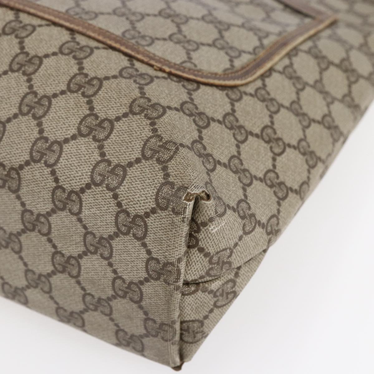 GUCCI GG Supreme Web Sherry Line Tote Bag PVC Beige Gold 39 02 003 Auth gh1349