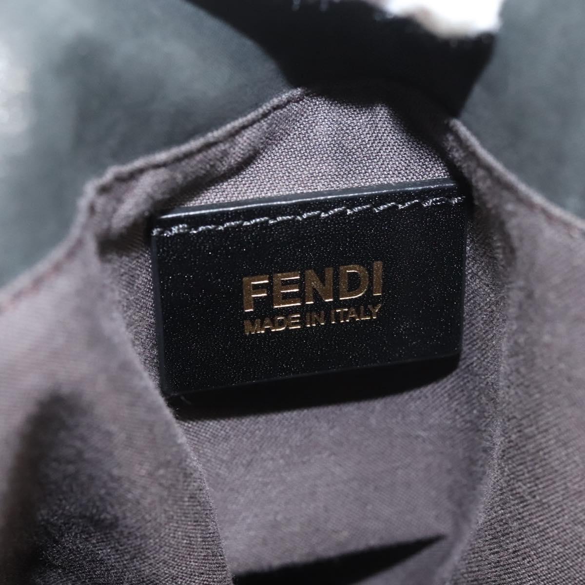 FENDI Tote Bag Leather Black Gold Auth gh135