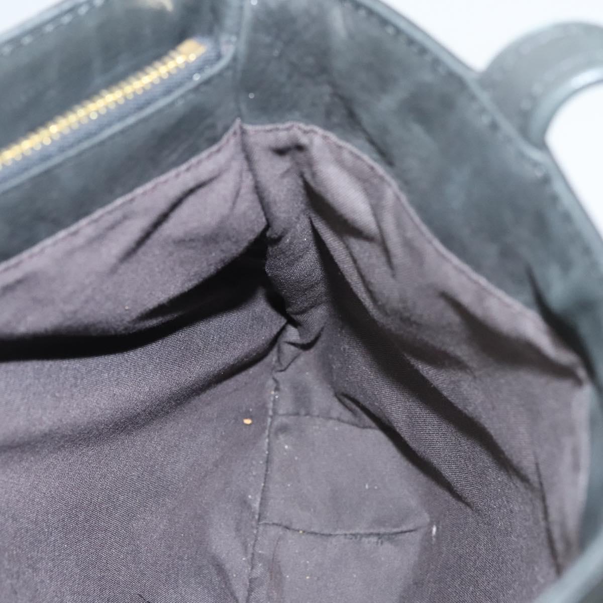 FENDI Tote Bag Leather Black Gold Auth gh135