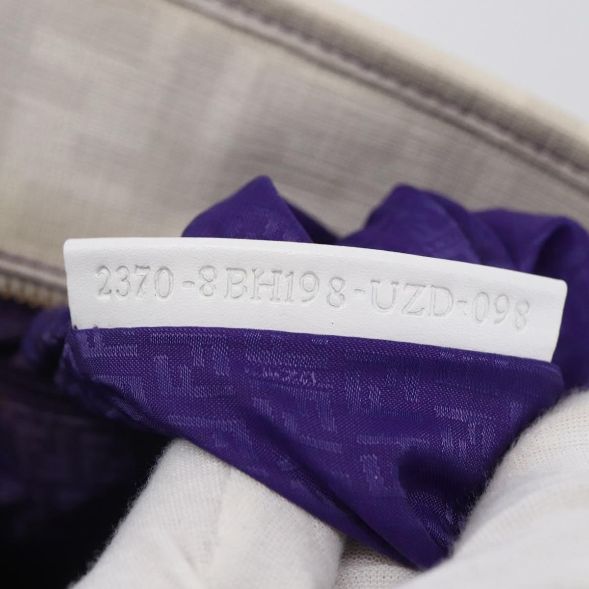 FENDI Zucca Canvas Tote Bag White Gold Auth gh1350