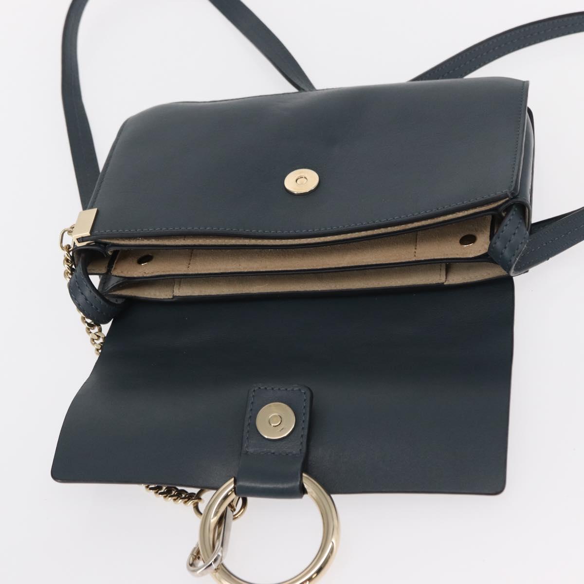 Chloe Fay Shoulder Bag Suede Leather Green Gold Auth gh1351