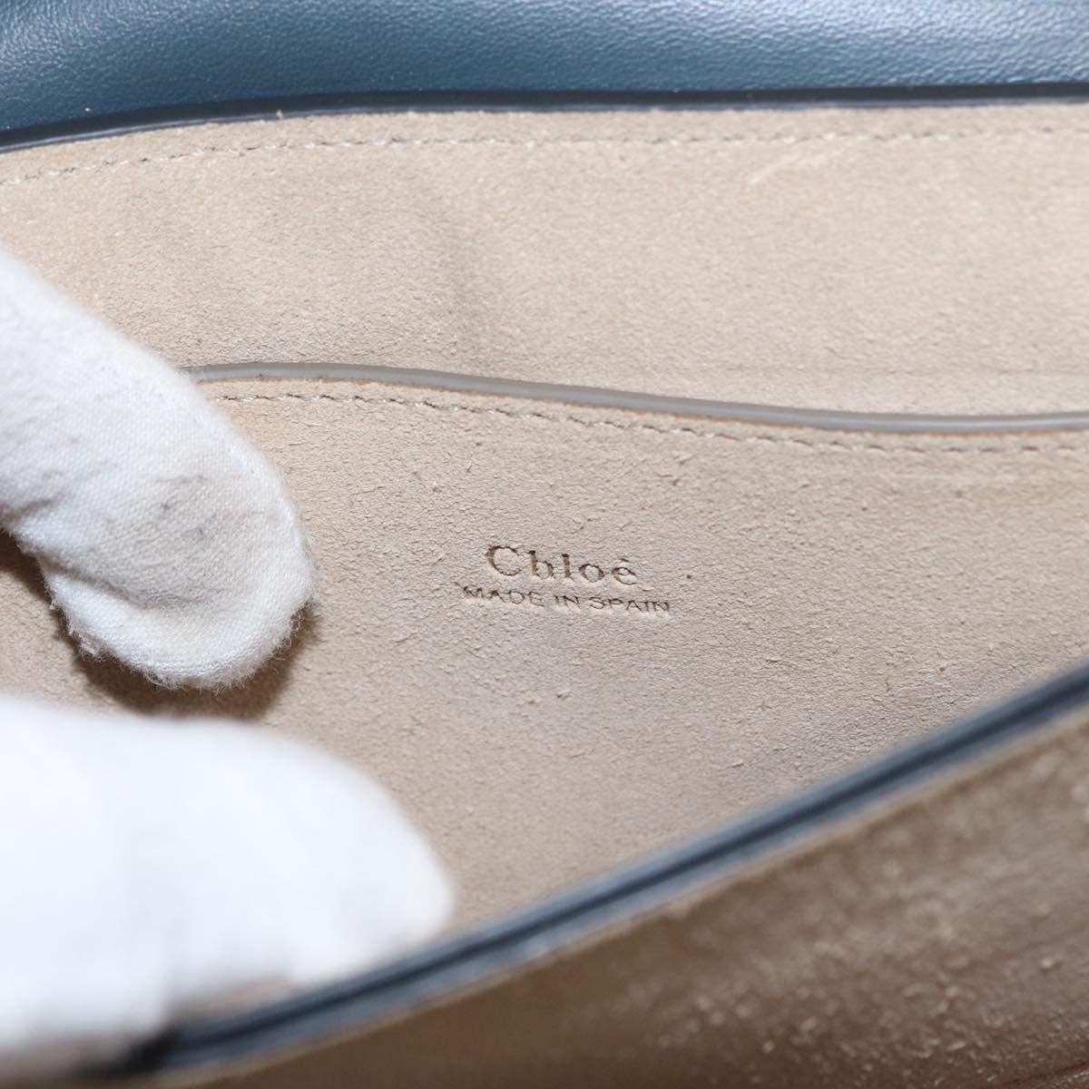 Chloe Fay Shoulder Bag Suede Leather Green Gold Auth gh1351