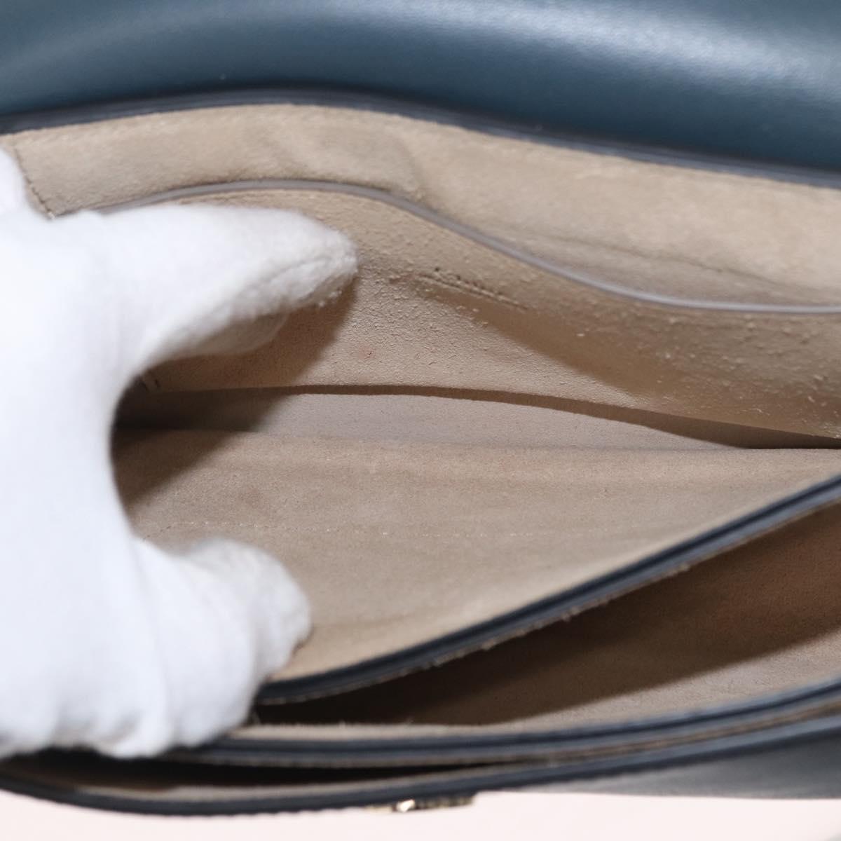 Chloe Fay Shoulder Bag Suede Leather Green Gold Auth gh1351