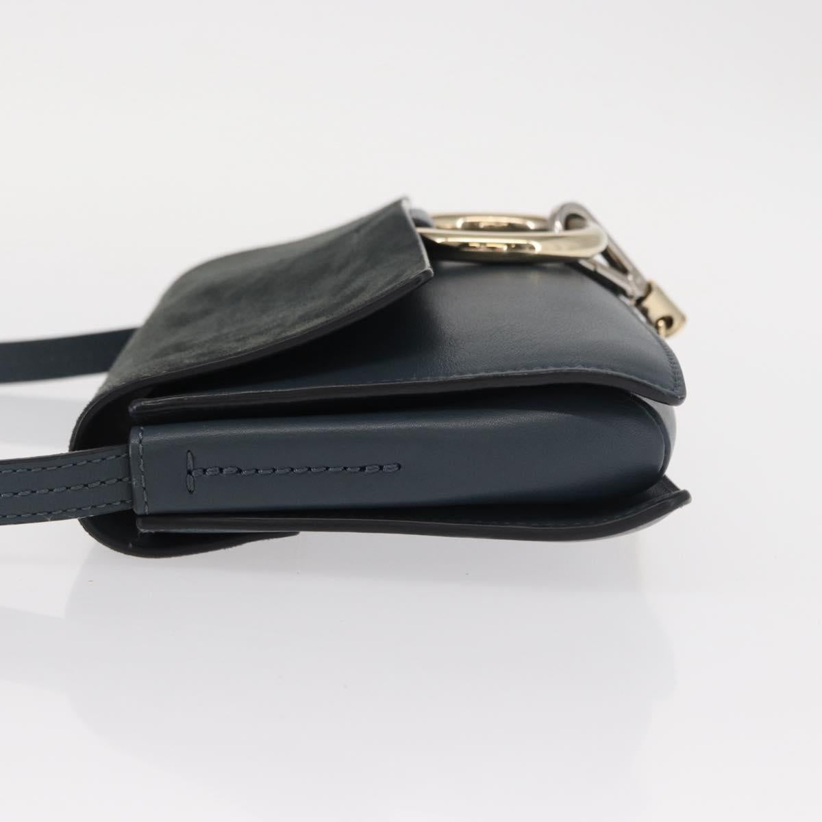 Chloe Fay Shoulder Bag Suede Leather Green Gold Auth gh1351