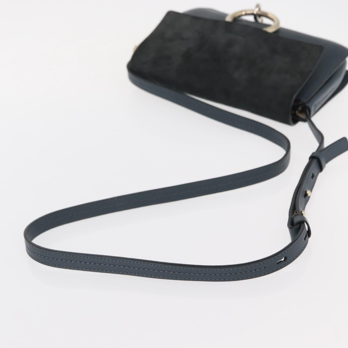 Chloe Fay Shoulder Bag Suede Leather Green Gold Auth gh1351
