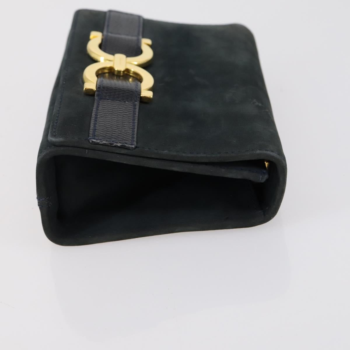 GUCCI Salvatore Ferragamo Bag GG Nylon Suede 2 Set Black Khaki Auth gh1356