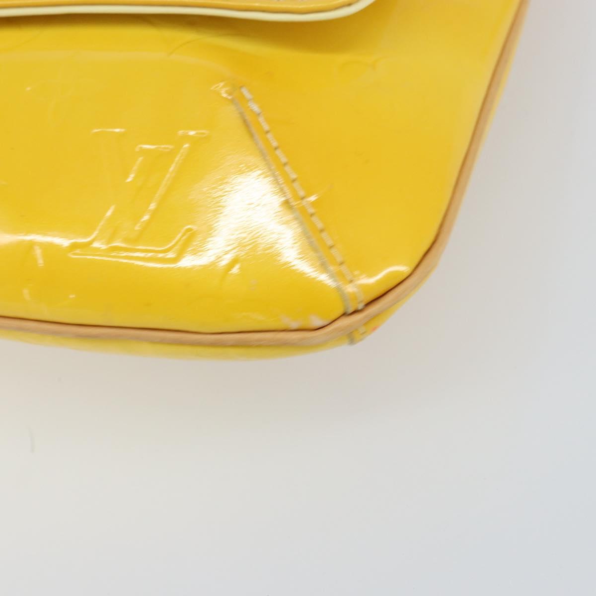 LOUIS VUITTON Monogram Vernis Thompson Street Bag Lime Yellow M91071 Auth gh1370